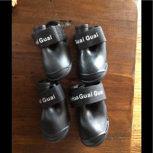Black doggie rain boots